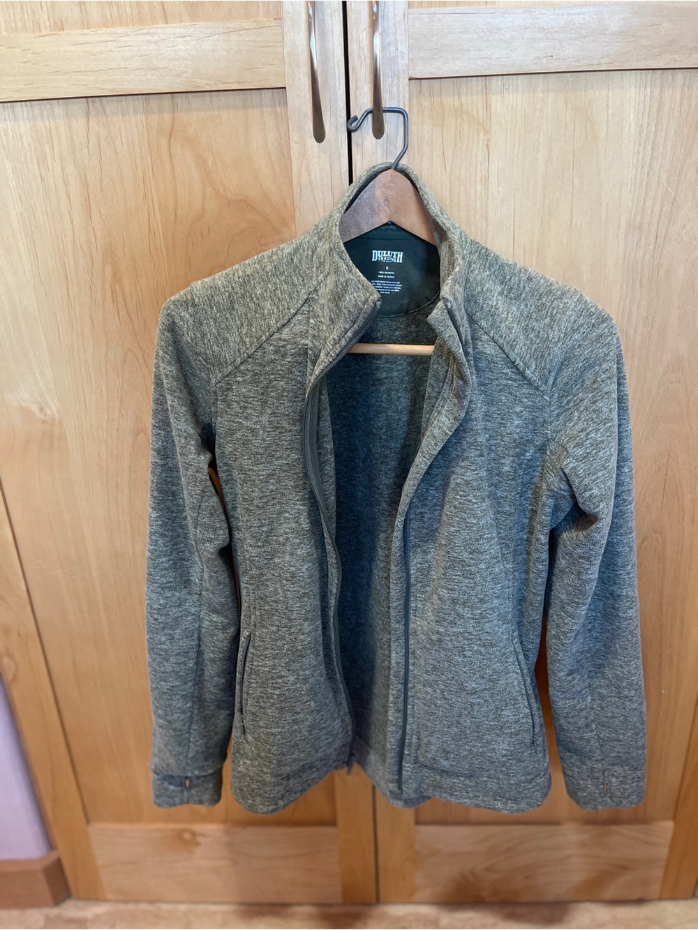 Duluth Trading Co Women's Heather Sage Green Full-Zip Jacket